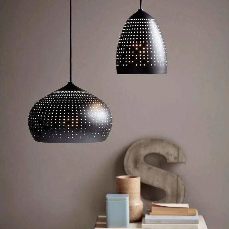 Scandinavian Perforated Demi Dome Pendant Light