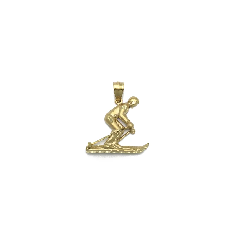 Skier Diamond Cut Pendant (14K)