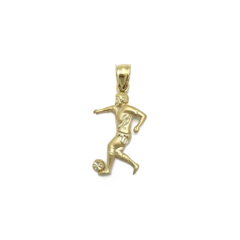 Soccer Player Diamond Cut Pendant (14K)