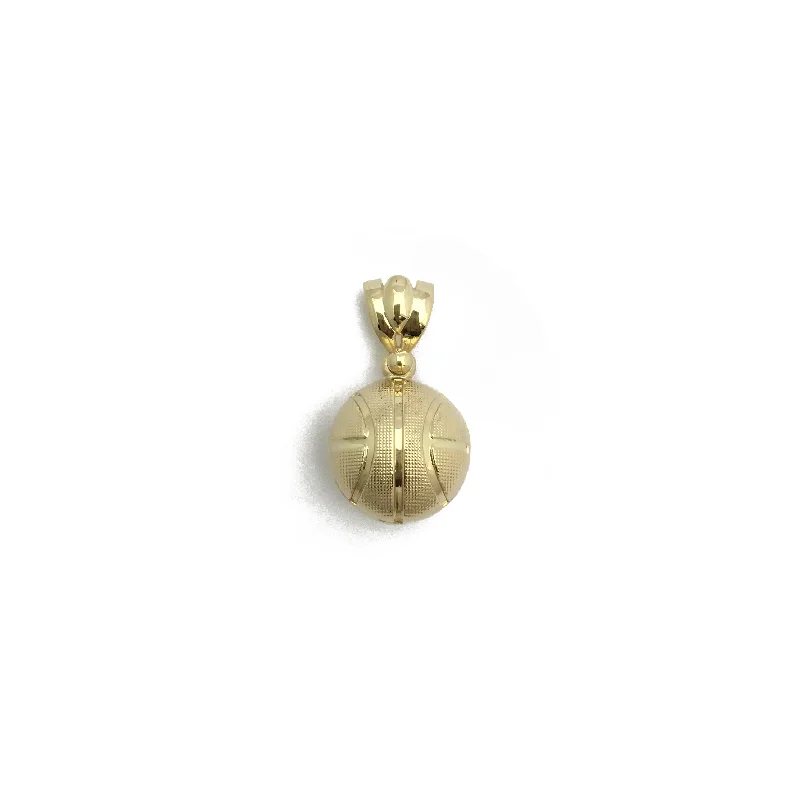 Textured Basket Ball Pendant (14K)