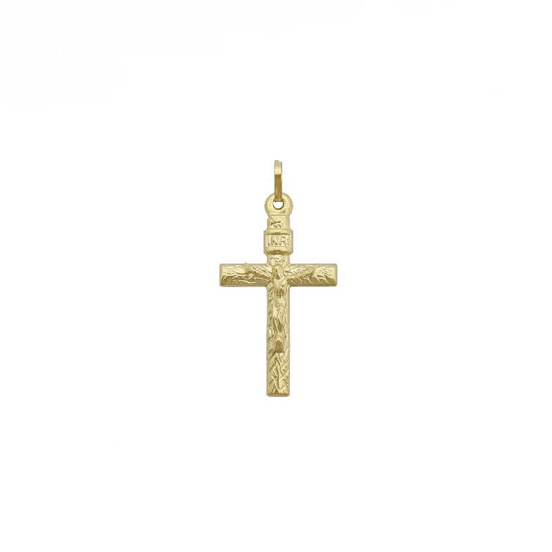 Textured Crucifix Pendant (14K)