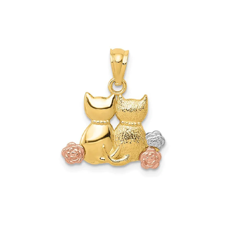 Tricolor Cats Pendant (14K)