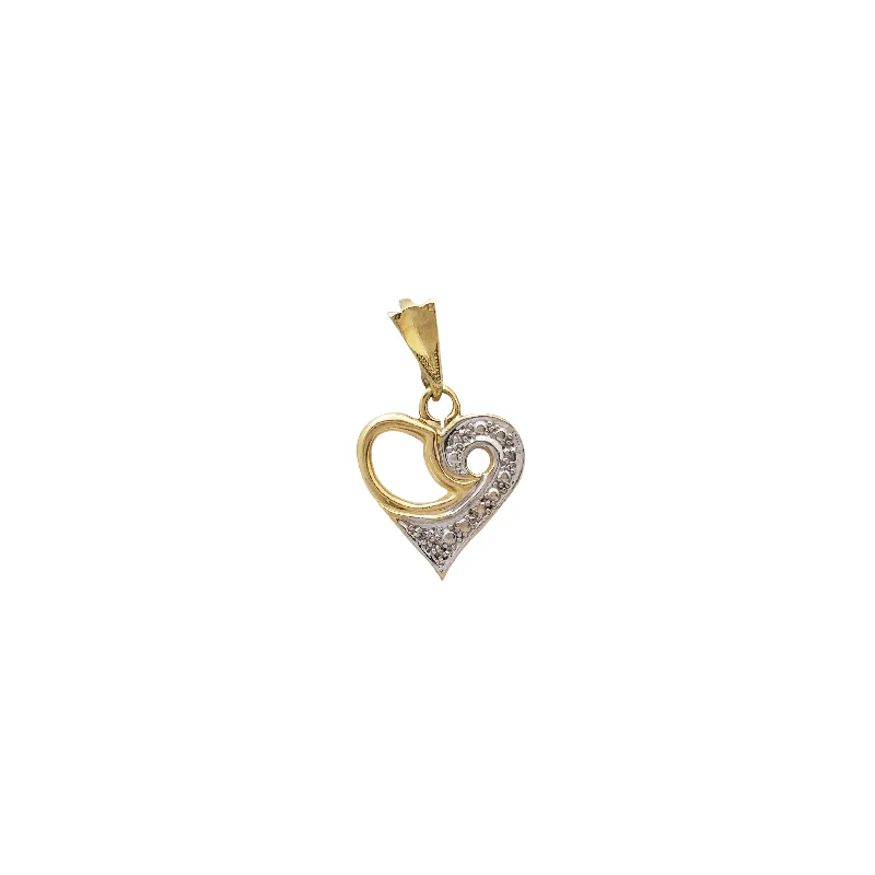 Two Tone Heart Pendant (14K)