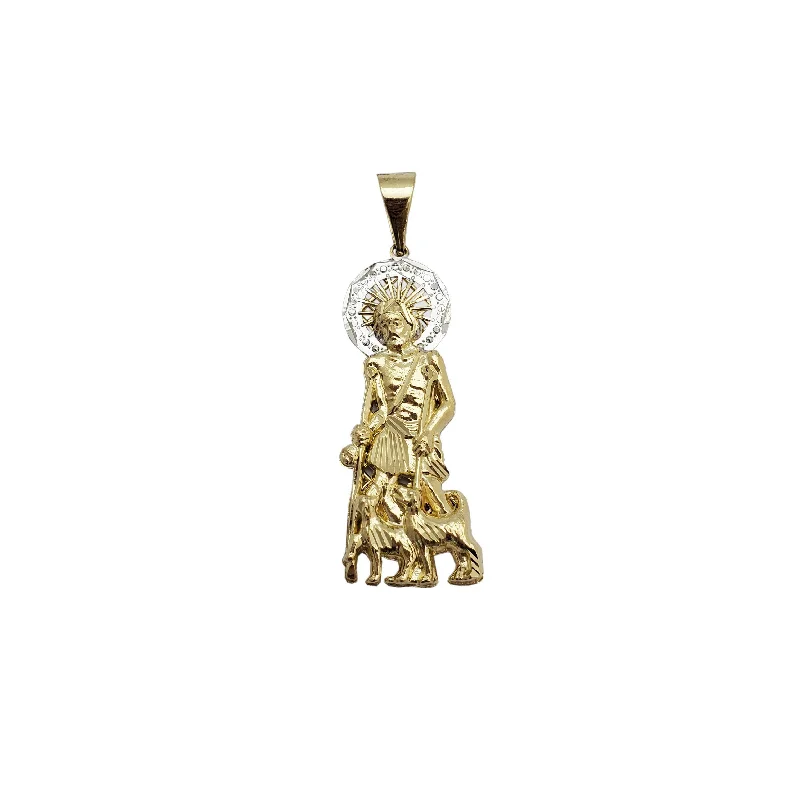 Two-Tone Saint Lazarus Pendant (14K)