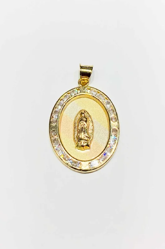 Virgin Guadalupe CZ Pendant (14K)