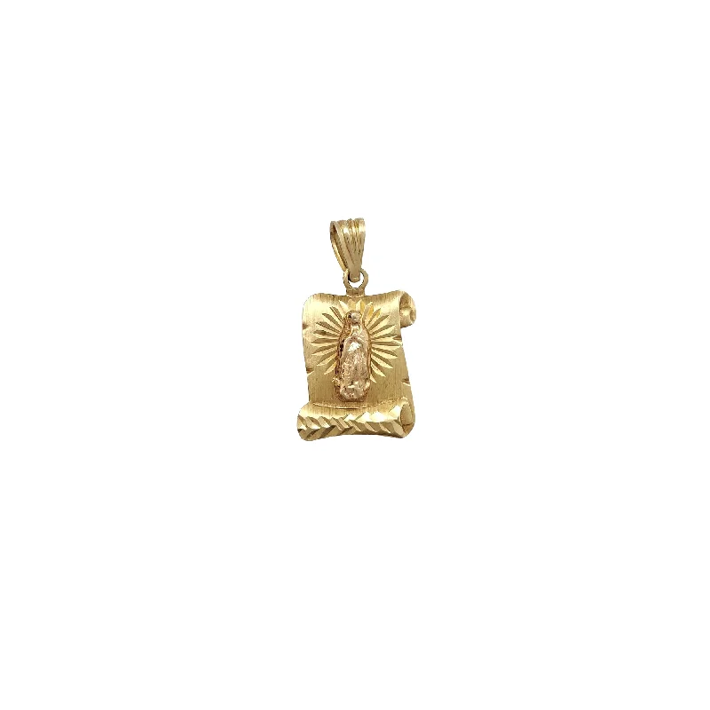 Virgin Mary Scroll Pendant (14K)