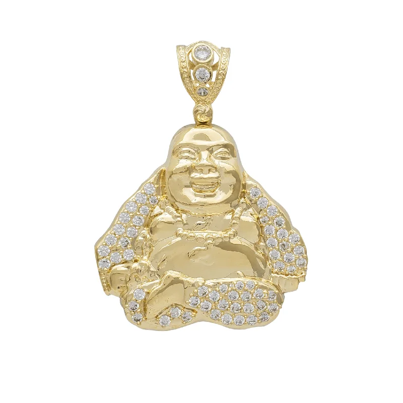 Zirconia Hollow Buddha Pendant (14K)