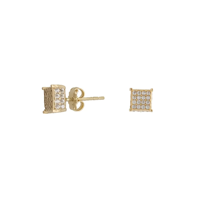 Zirconia Squared Stud (14K)