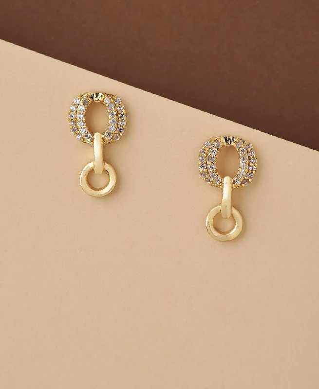 Delicate Stone Studded Stud Earring