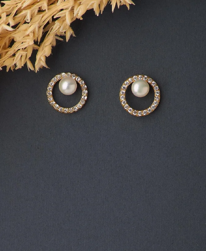 Elegant Real Pearl Stud Earring