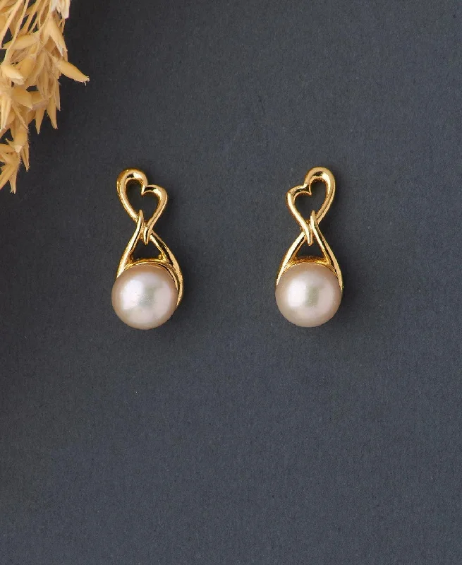 Elegant Real Pearl Stud Earring