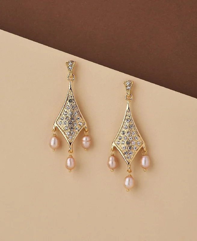 Ethnic Pearl Hanging Earring