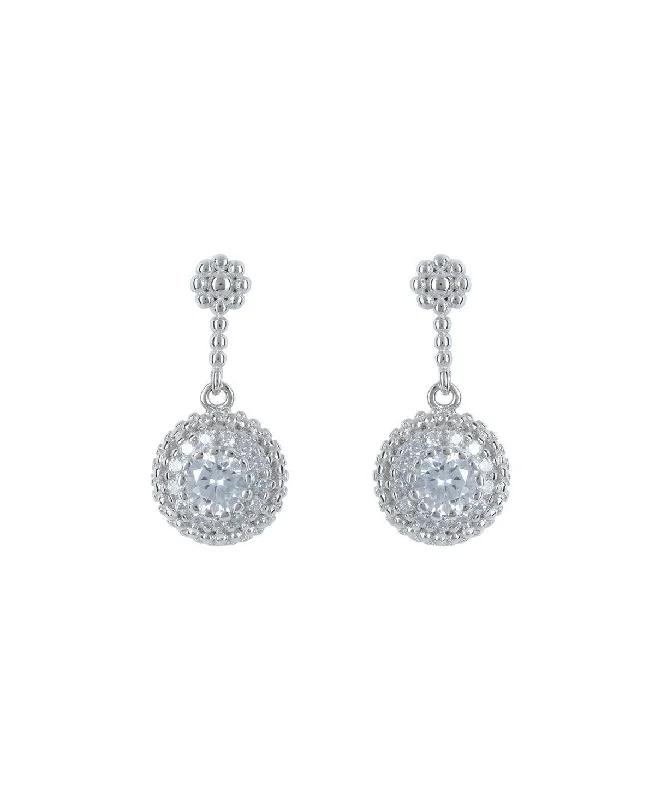 Fashionable Stone Studded Silver Earring