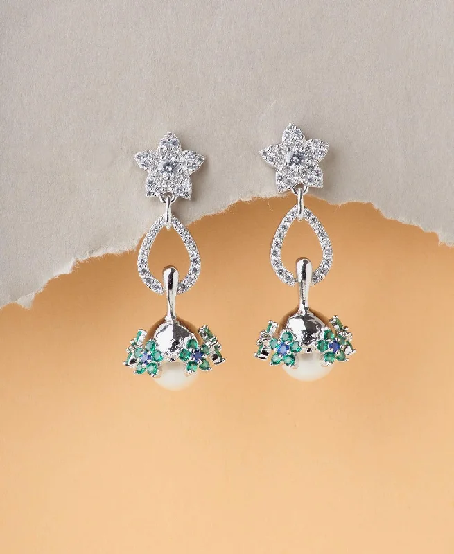 Floral Real Pearl Jhumki Earring