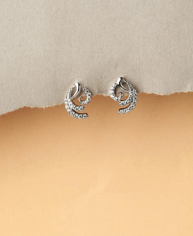 Graceful Silver Stud Earring