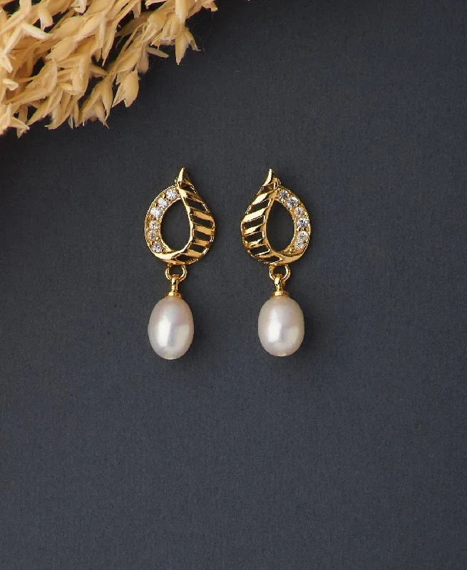 Leaf Real Pearl Hanging Earring