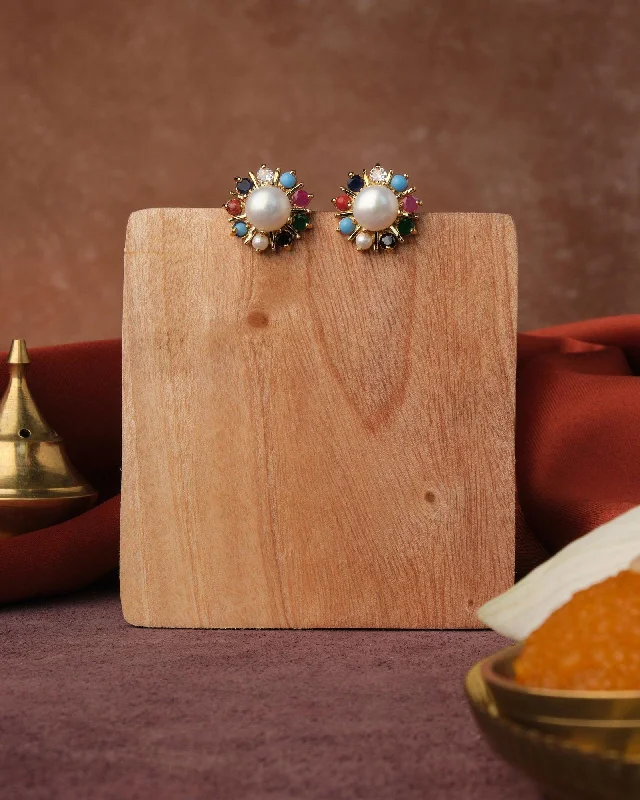 Navratan CZ Stud Earring