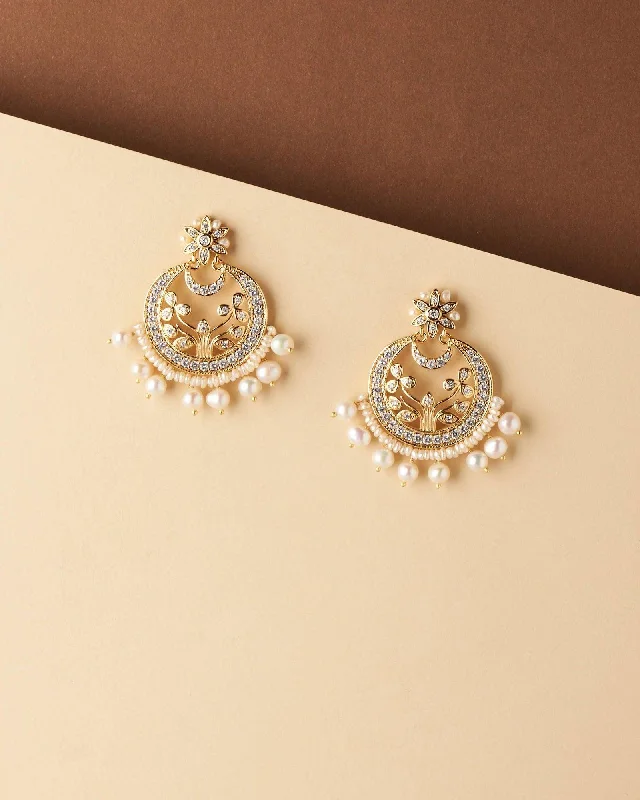 Ethnic Real Pearl Hanging Earring